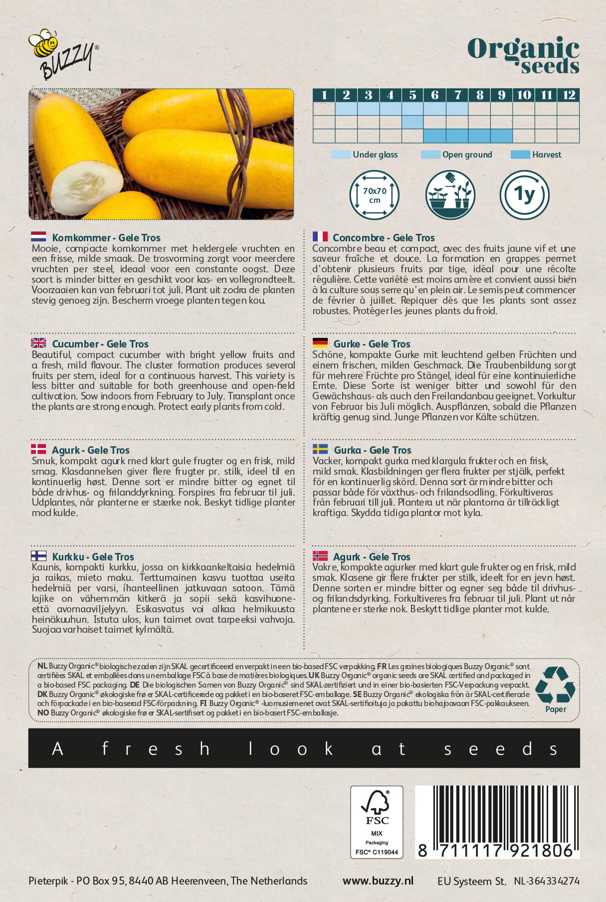 Buzzy® Organic Cucumber Dutch Yellow (BIO)