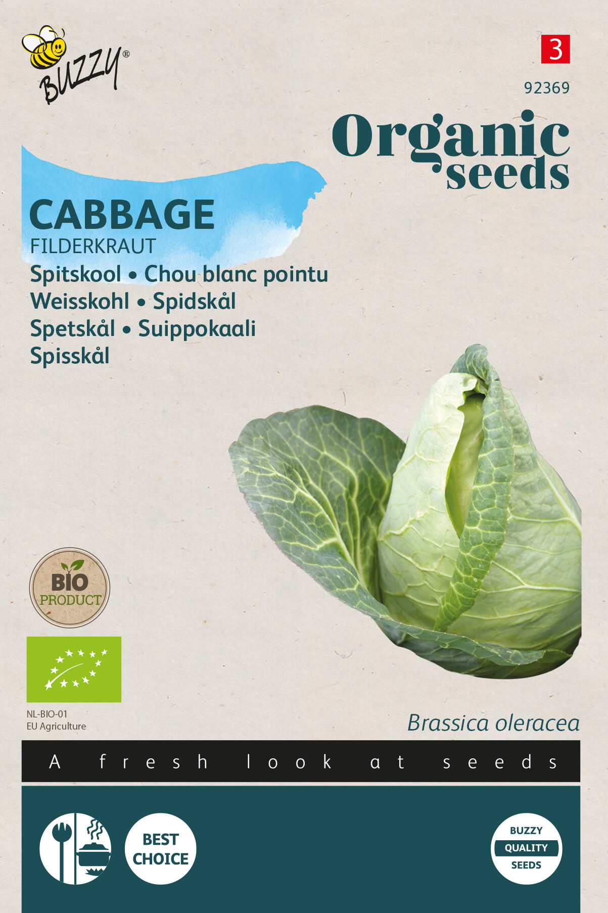 Buzzy® Organic Pointe white cabbage Filderkraut (BIO)
