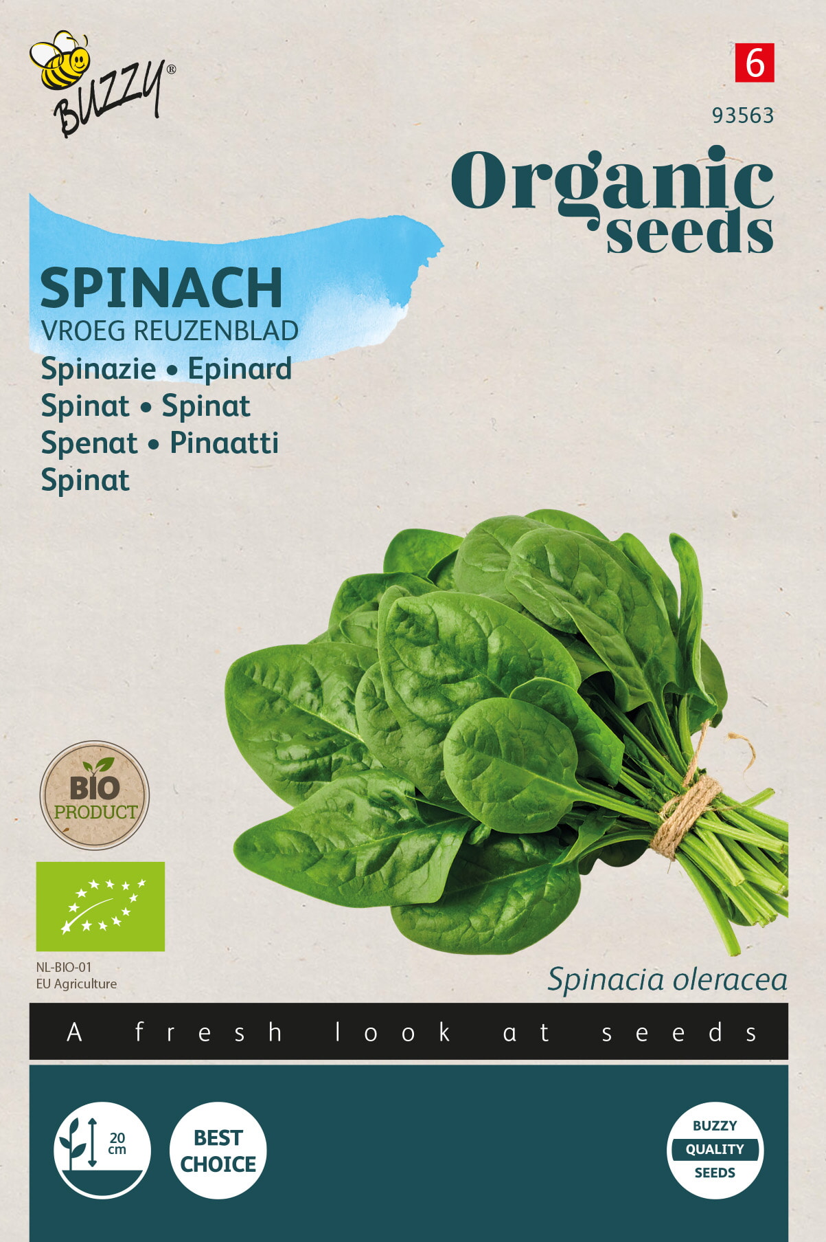 Buzzy® Organic Spinazie Vroeg Reuzenblad (BIO)