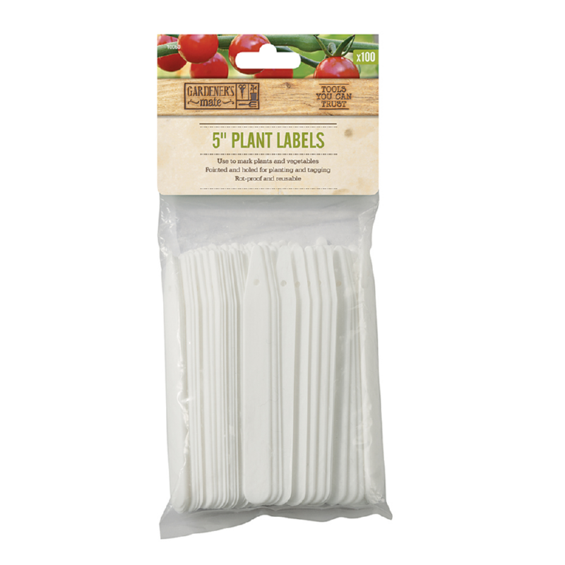 Gardener's Mate Steeketiketten 13cm wit 50st.