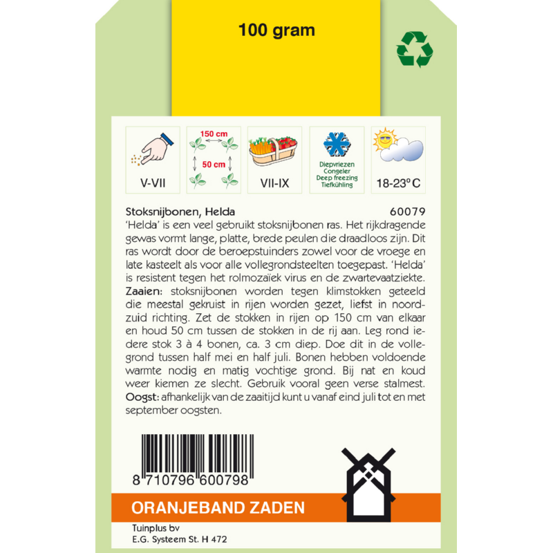 OBZ Stoksnijbonen Helda, 100g