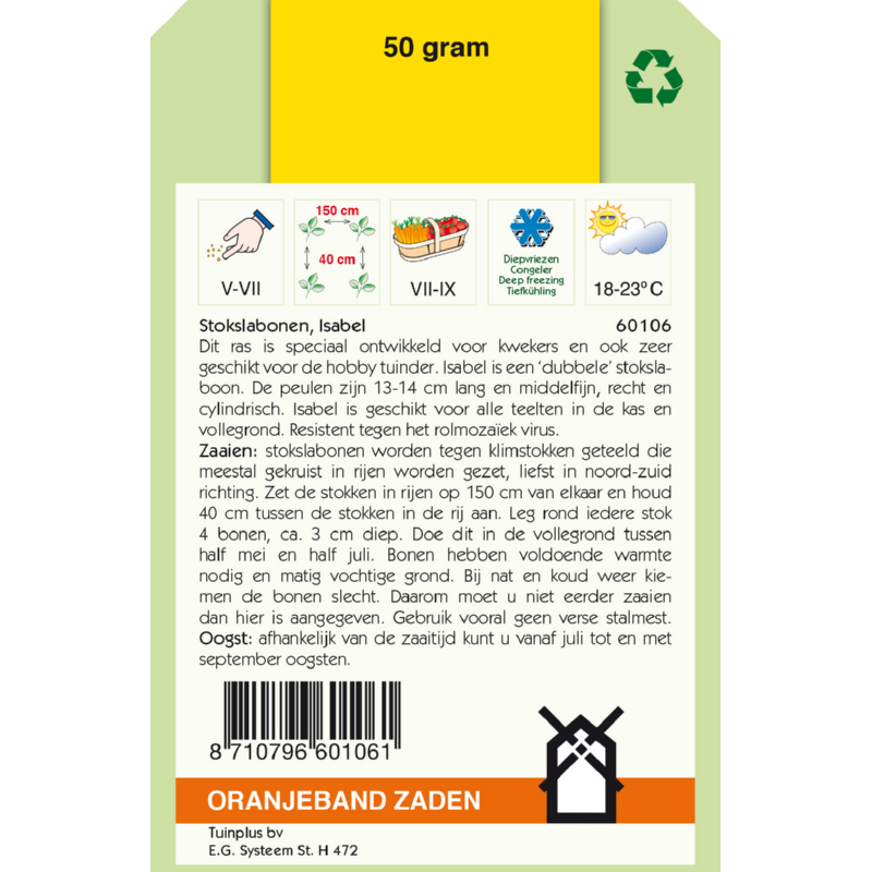Oranjeband® Pole Beans Isabel, 50g