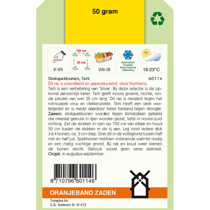 OBZ Stokspekbonen Terli, 50g