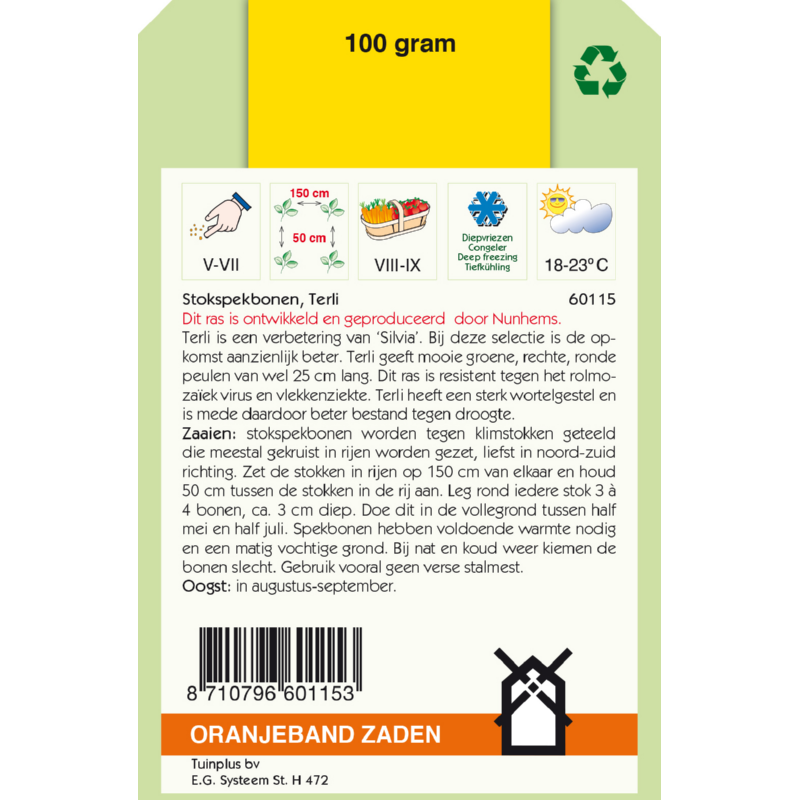 OBZ Stokspekbonen Terli, 100g