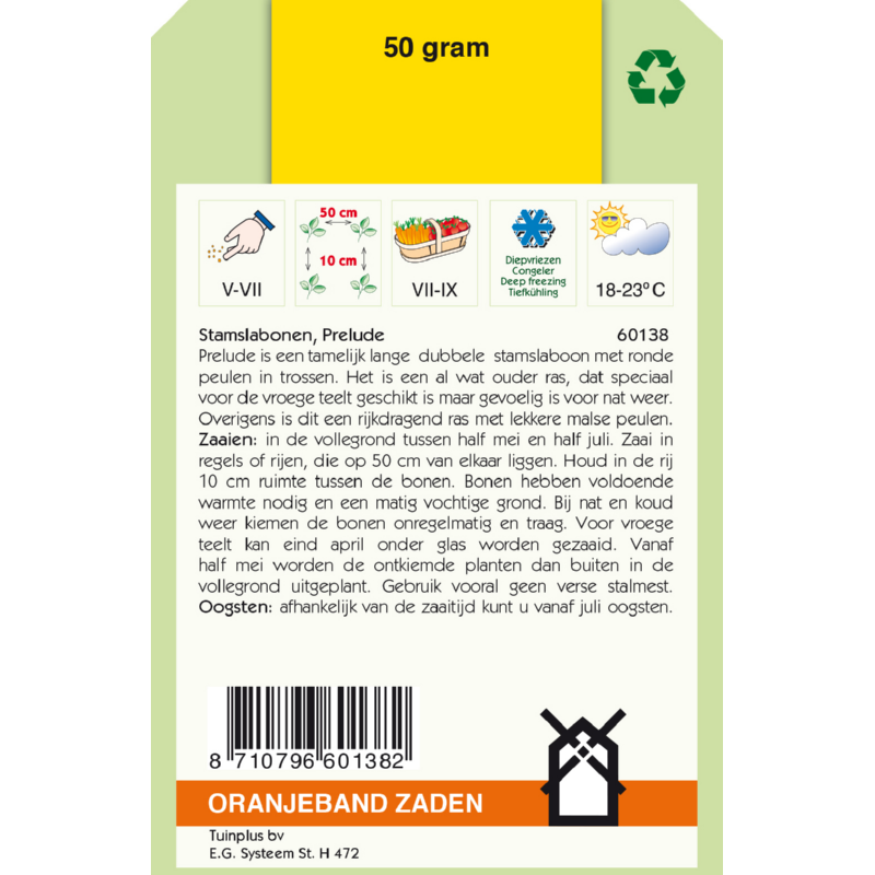 Oranjeband® Dwarf French beans Prelude, 50g