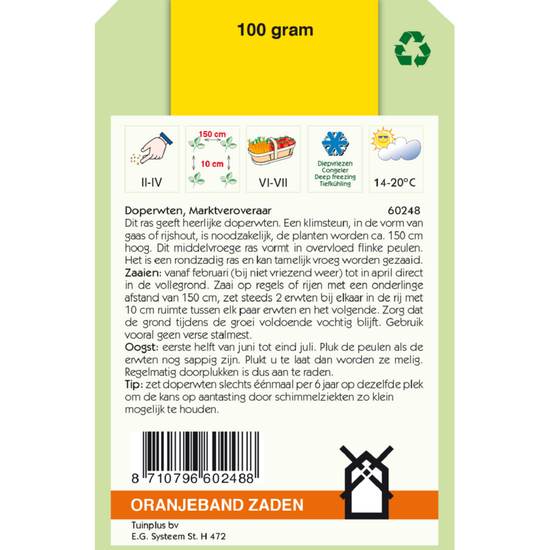 Oranjeband® Peas Marktveroveraar, 100g