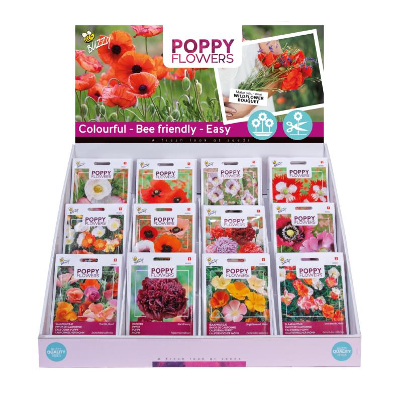 Buzzy® Display Poppy Flowers 12x15