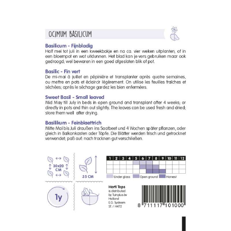 Horti Tops® Sweet Basil - Small leaved