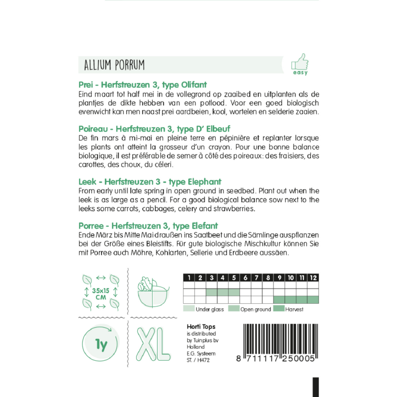 Horti Tops® Leek Herfstreuzen 3, type Elephant