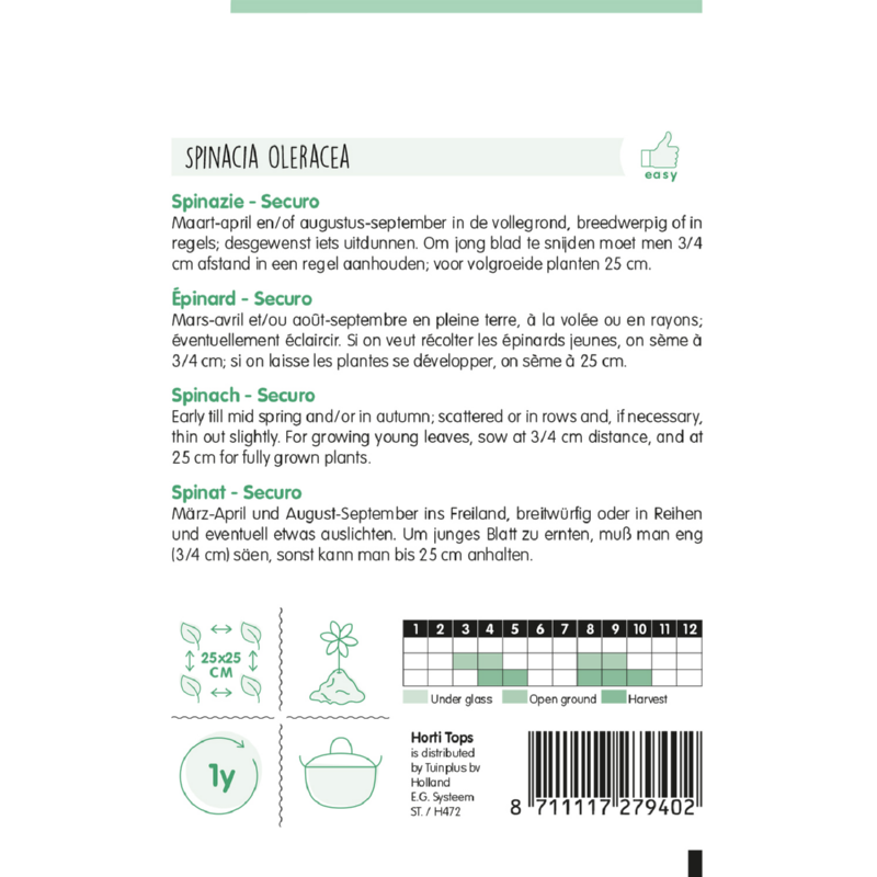 Horti Tops® Spinach Securo, Resistoflay Impr.