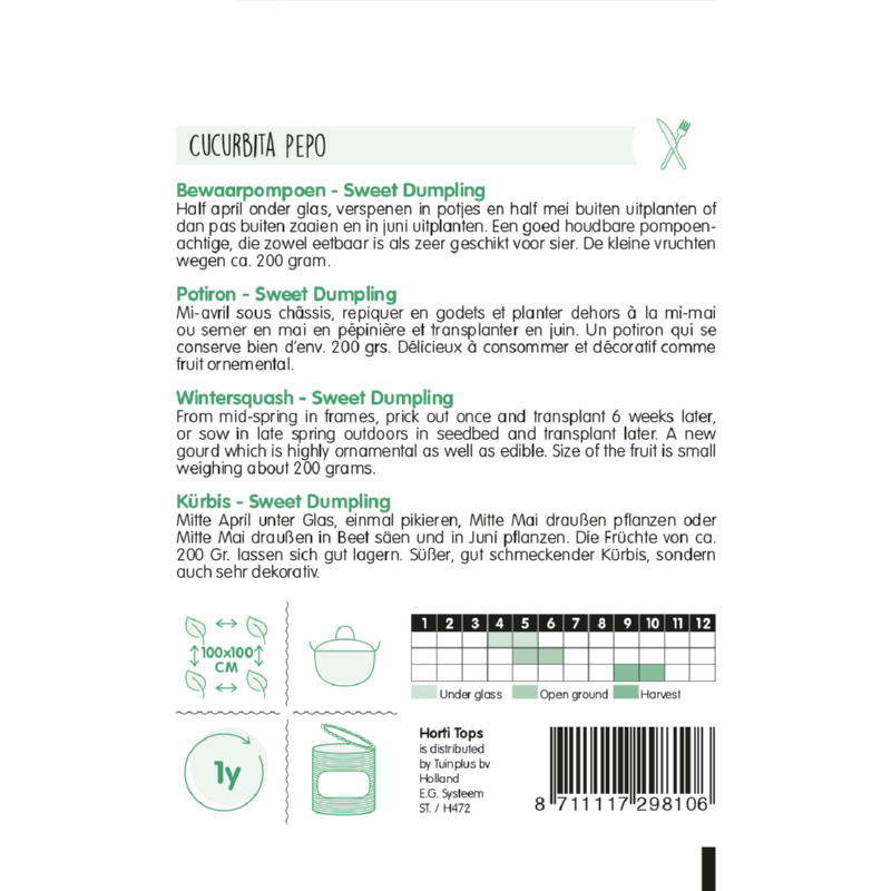 Horti Tops® Wintersquash Sweet Dumpling (Cuc. Pepo)