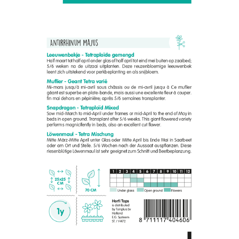 Horti Tops® Antirrhinum Majus Tetraploid Mixed