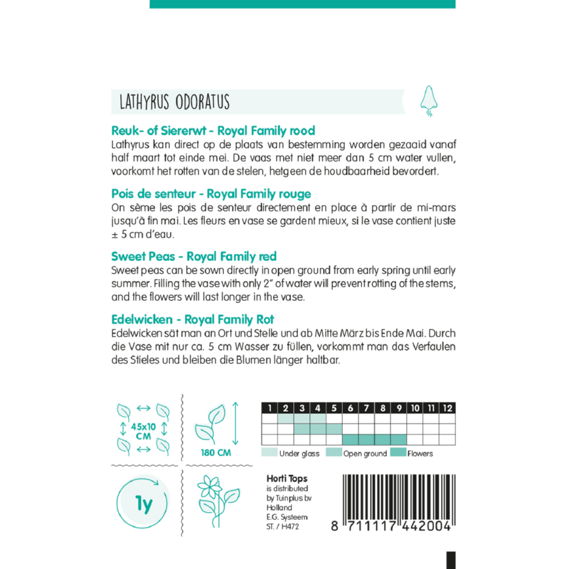 Horti Tops® Lathyrus Odoratus Royal Family Scarlet