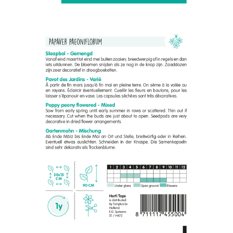 HT Papaver, Slaapbol gemengd