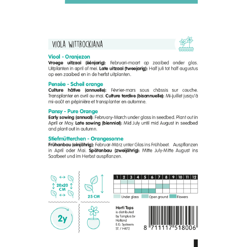 Horti Tops® Viola Wittr. Swiss Giants Pure Orange