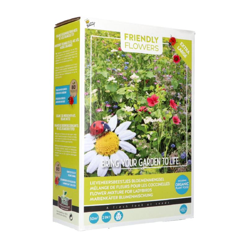 Buzzy® Friendly Flowers XL Lady Bug 50m²