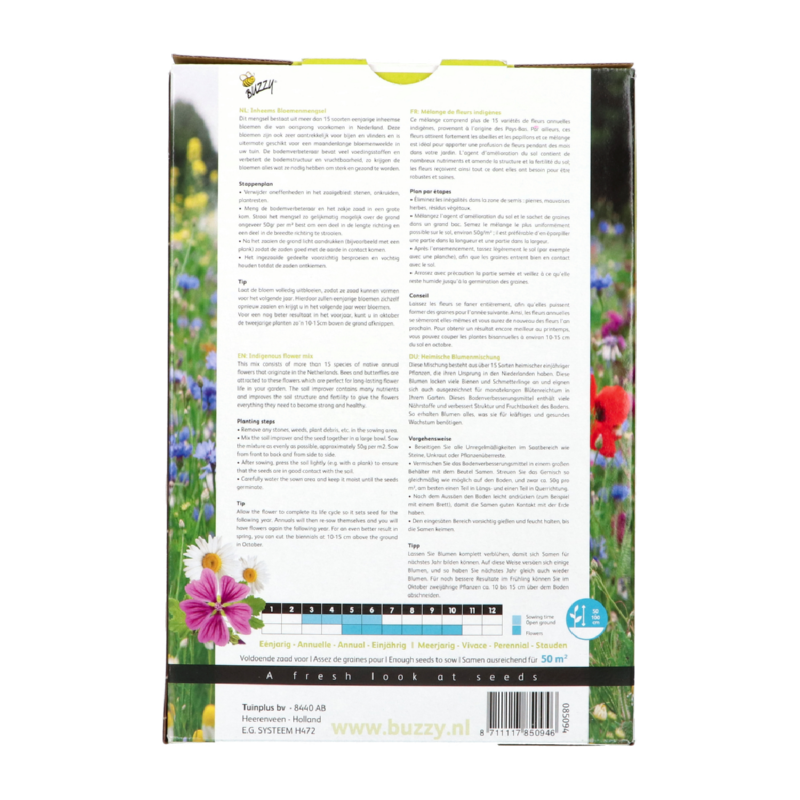 Buzzy® Friendly Flowers XL Inheems 50m²