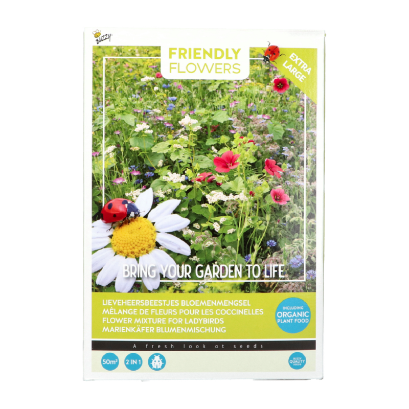Buzzy® Friendly Flowers XL Lady Bug 50m²