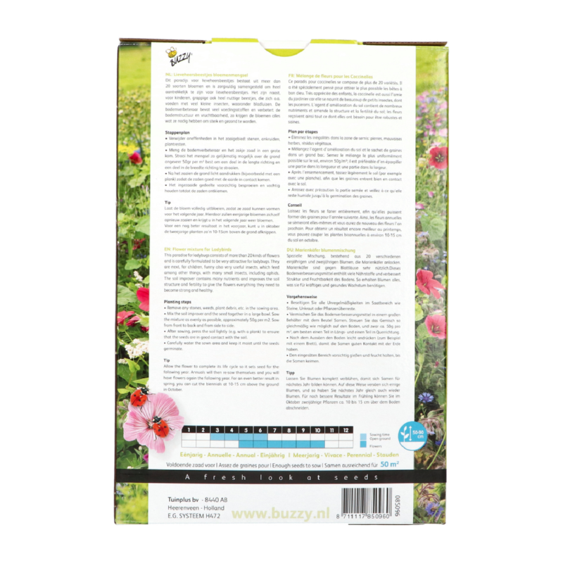 Buzzy® Friendly Flowers XL Lady Bug 50m²