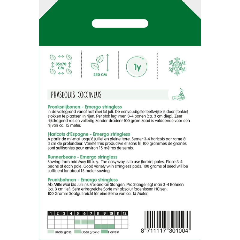 Runner Beans Mergoles, Stringless, 100g