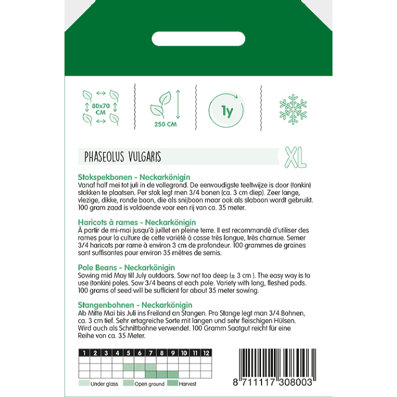 Pole Beans Type Neckarkoningin, 100g