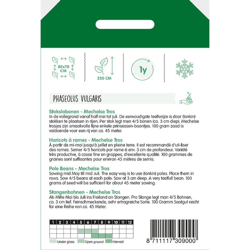 Pole Beans Type Mechelse Tros Or Markt, 100g