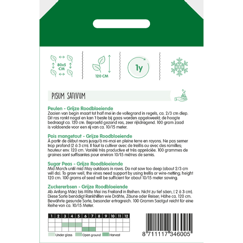 Snow/Sugar Peas Dw.Grey Sugar, 100g