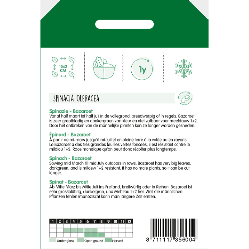 Spinach Bazaroet Round Seeded, 100g