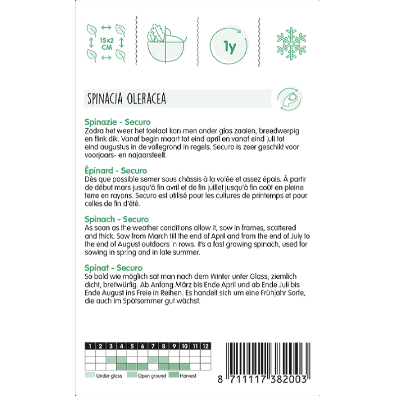 Spinazie Securo, rondzadig, 250g