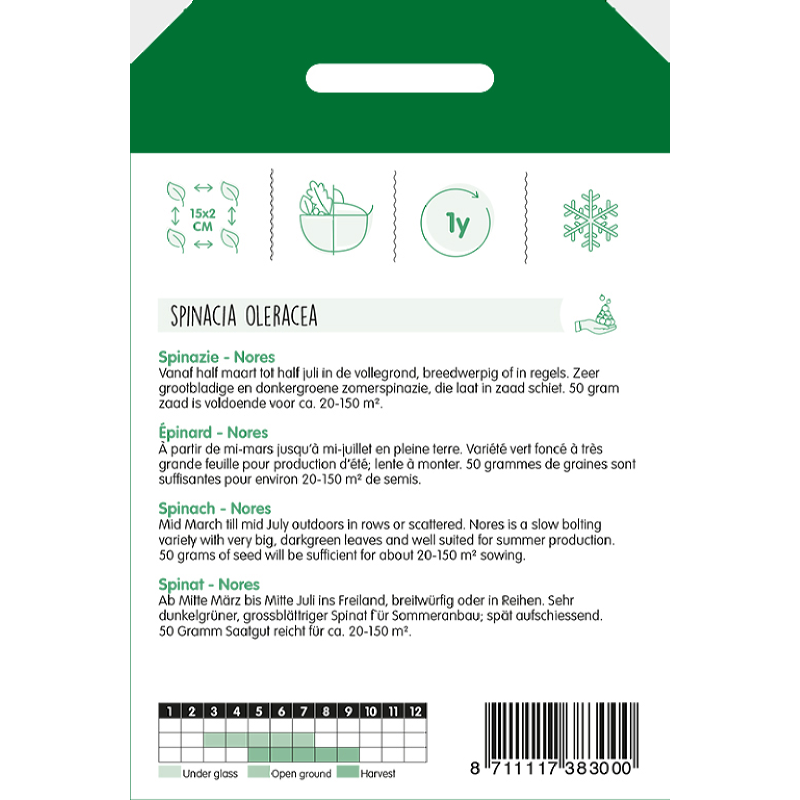 Spinazie Nores, type Viking, rondzadig, 250g