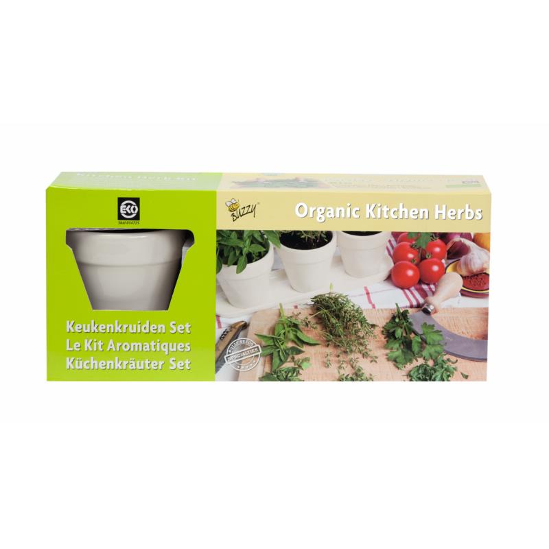 Buzzy® 3 Pot+Tray Ceramic white