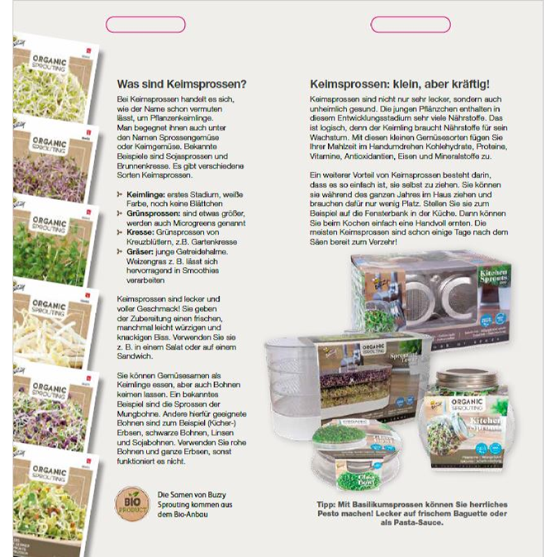 Brochure Buzzy Organic Sprouting  Deutsch
