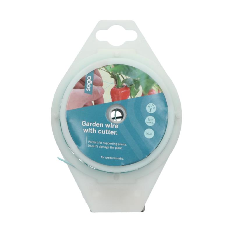 SOGO Garden wire, blue, with cutter, 100m