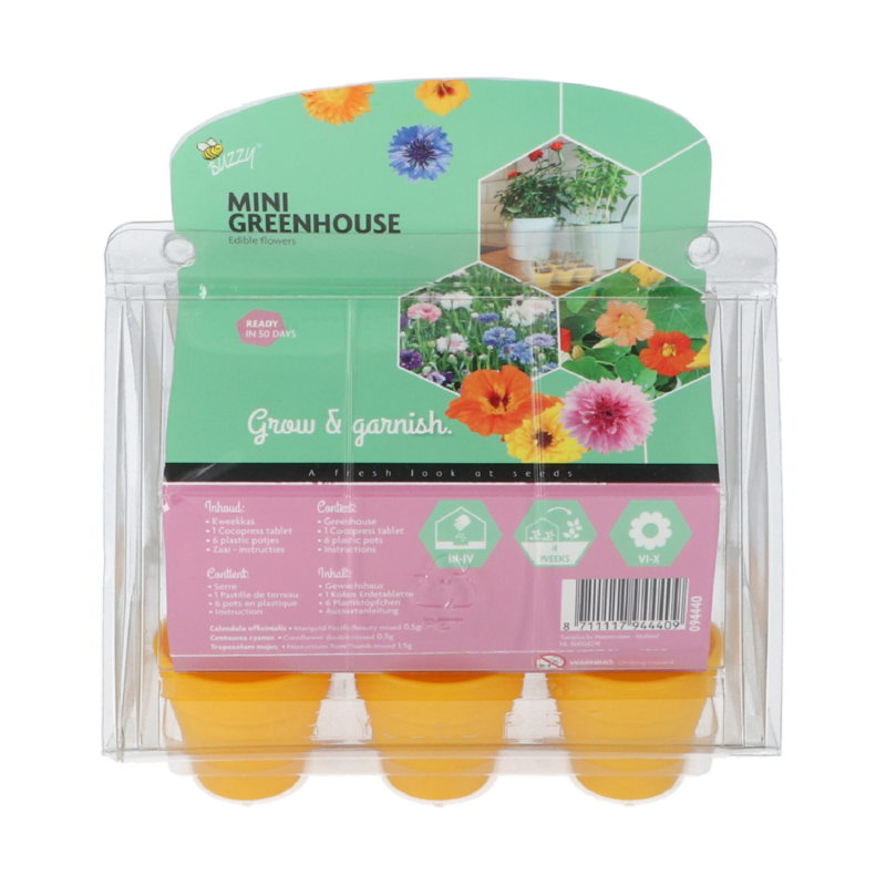 Buzzy® Mini Greenhouse Edible Flowers (8)