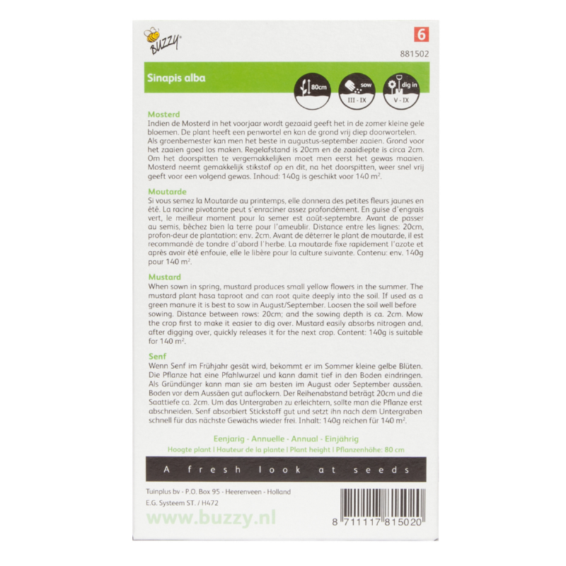 Buzzy® Cover Crop Mustard 140g (8)