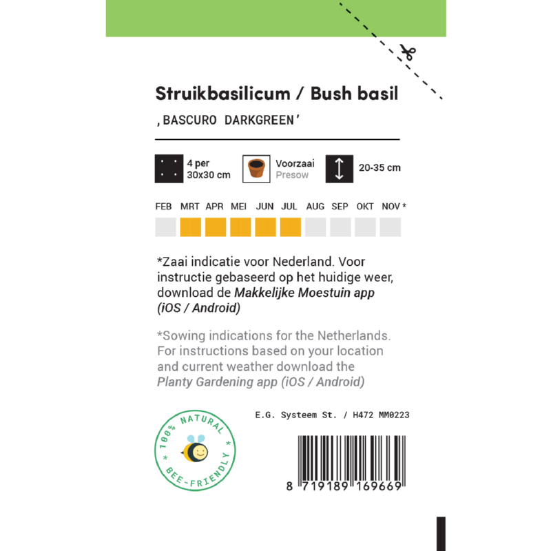 Makkelijke Moestuin Basilicum Bascuro
