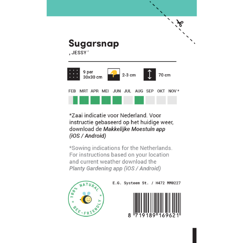 Makkelijke Moestuin Peul-Doperwt Jessy, Sugersnap