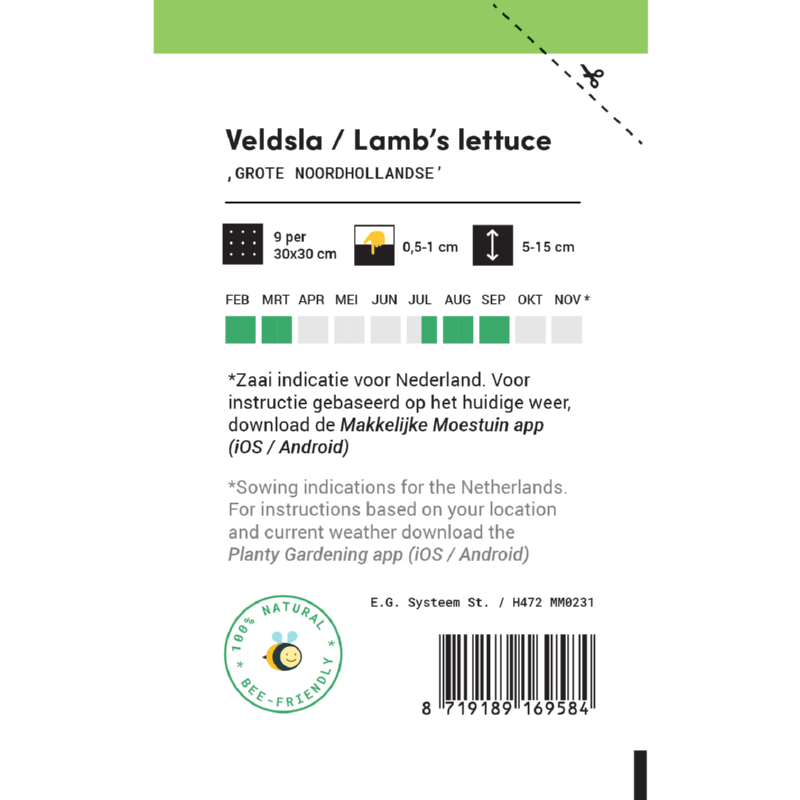 Makkelijke Moestuin Veldsla Grote Noordhollandse