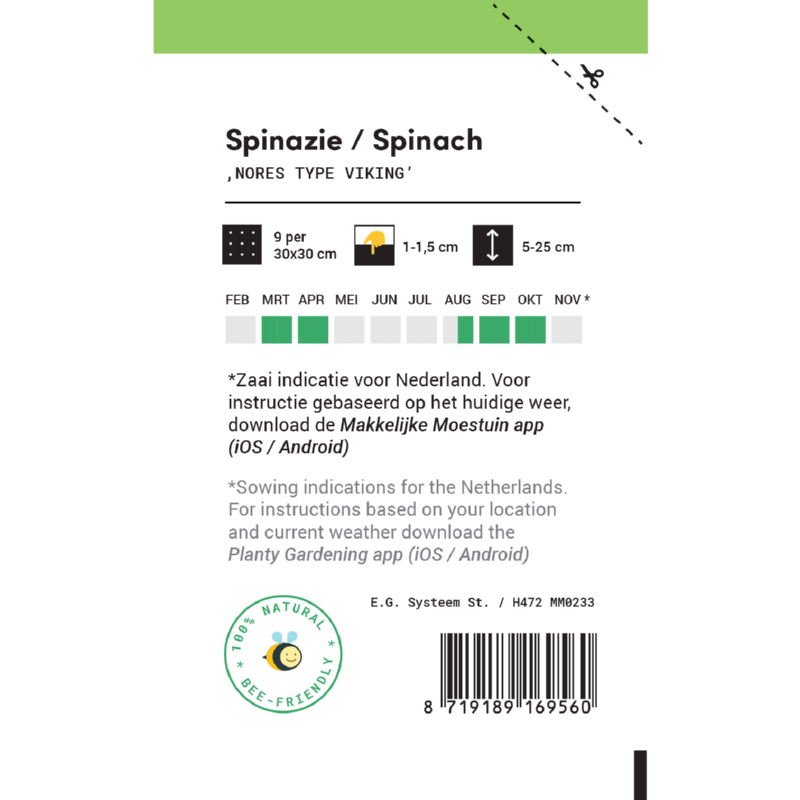 Makkelijke Moestuin Spinazie Nores