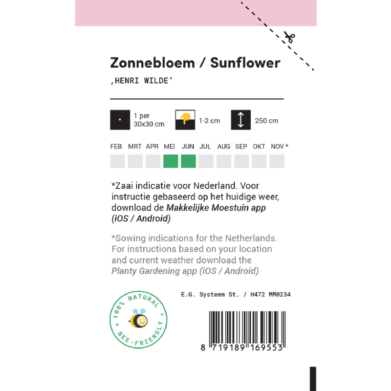 Makkelijke Moestuin Helianthus, Zonnebloem Henri Wilde