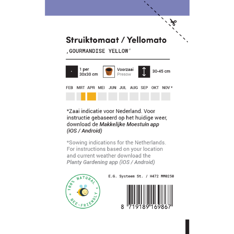 Makkelijke Moestuin Tomaat Gourmandise Yellow
