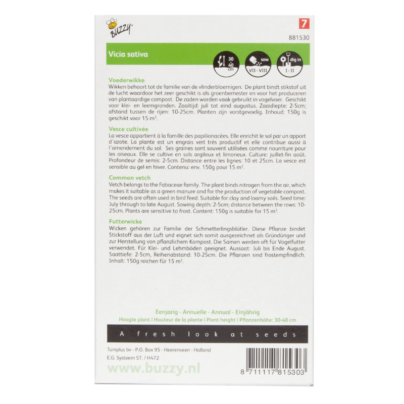 Buzzy® Cover Crop Vicia sativa 150g
