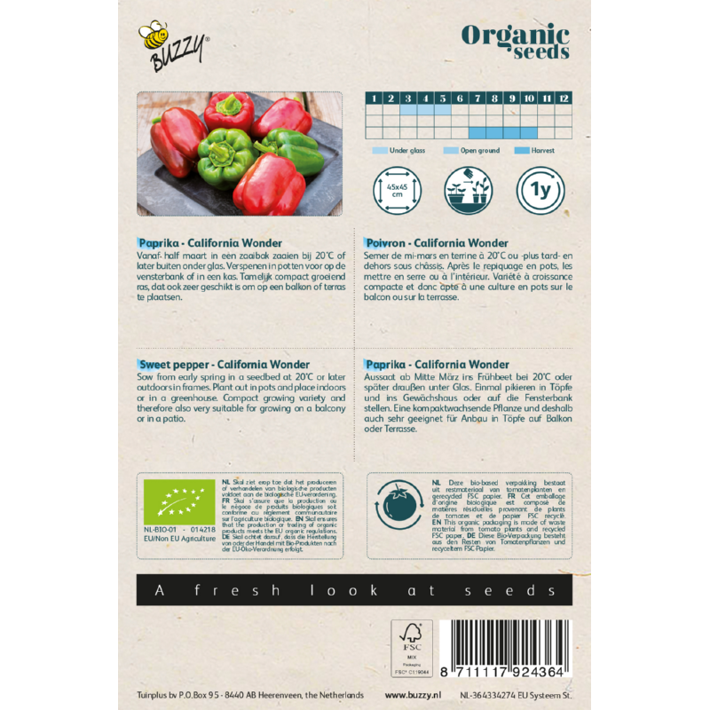 Buzzy® Organic Sweet pepper California Wonder(BIO)