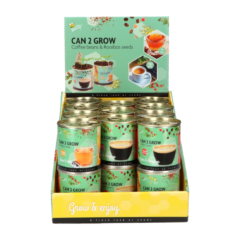 Display Buzzy® Can 2 Grow Koffie & Thee 22st