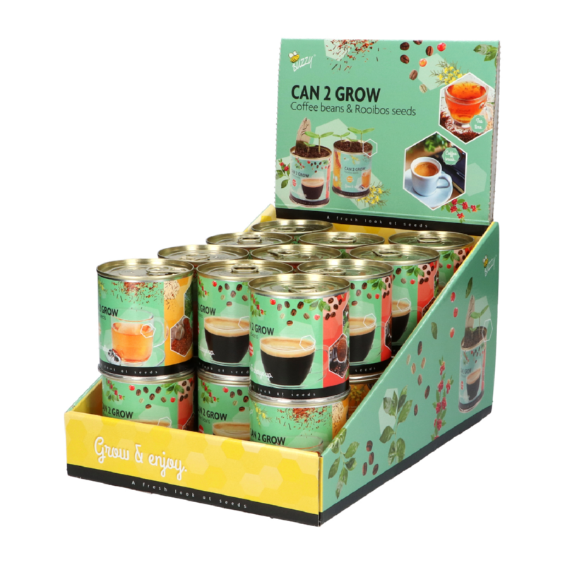 Display Buzzy® Can 2 Grow Koffie & Thee 22st