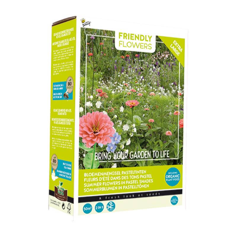 Buzzy® Friendly Flowers XL Summerflowers Pastel 50m²