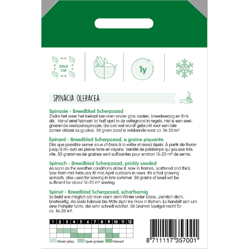 Spinach Prickly Seeded, 50g