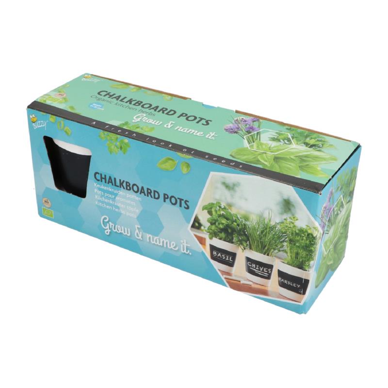 Buzzy® 3 Pots Herbs Kit White Chalk  (12) (BIO)