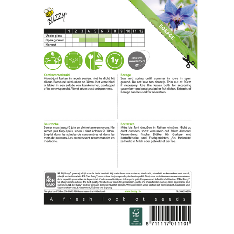 Buzzy® Komkommerkruid (Borage)