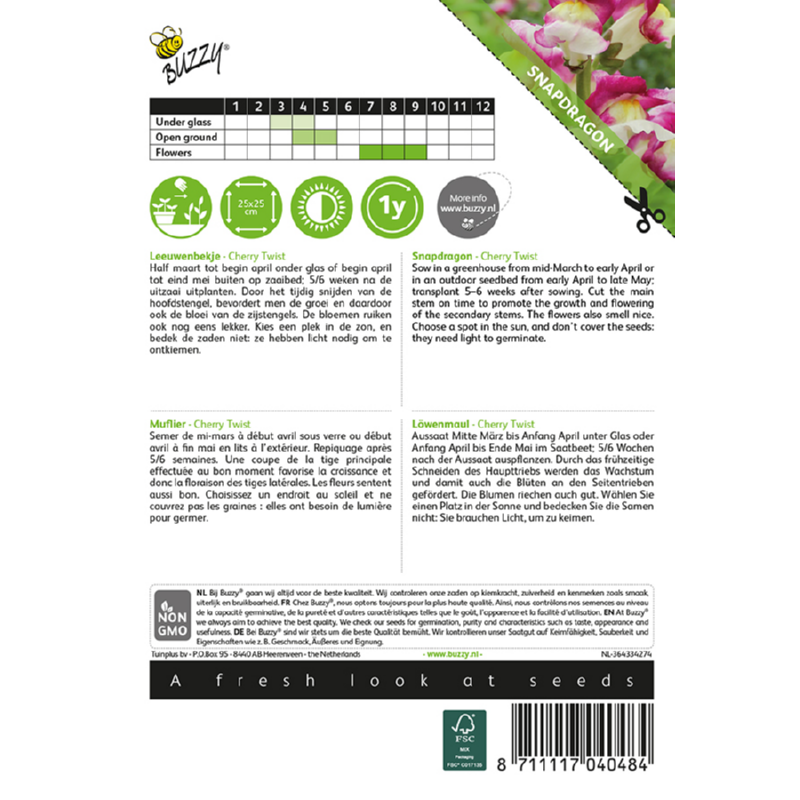 Buzzy® Antirrhinum, Leeuwenbekje Cherry Twist